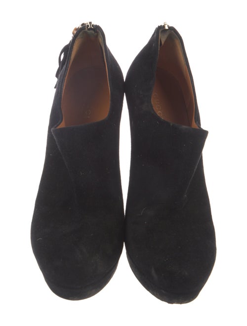 Gucci Bamboo Accent Suede Pumps