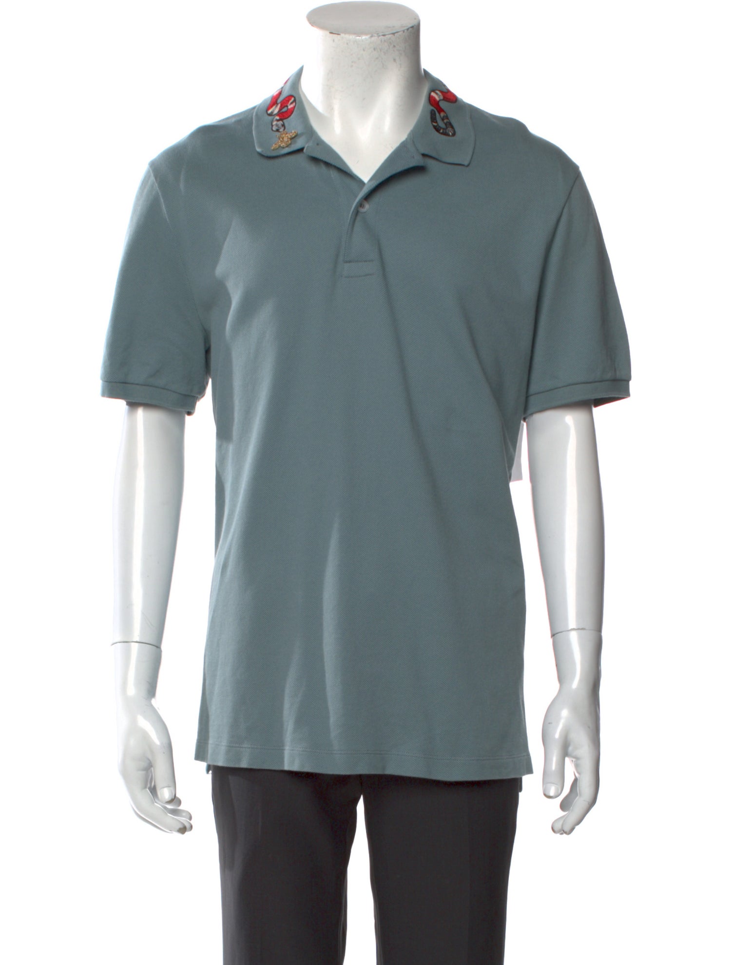 Gucci Double G Logo V-Neck Polo Shirt