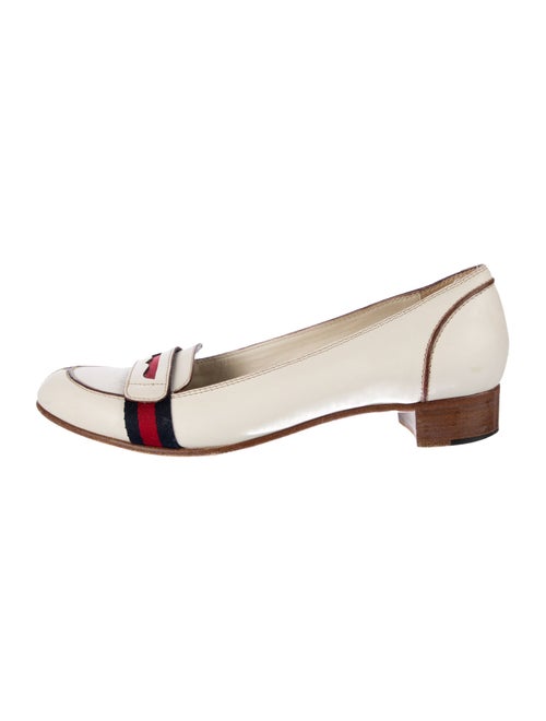 Gucci Sylvie Web Accent Leather Loafers