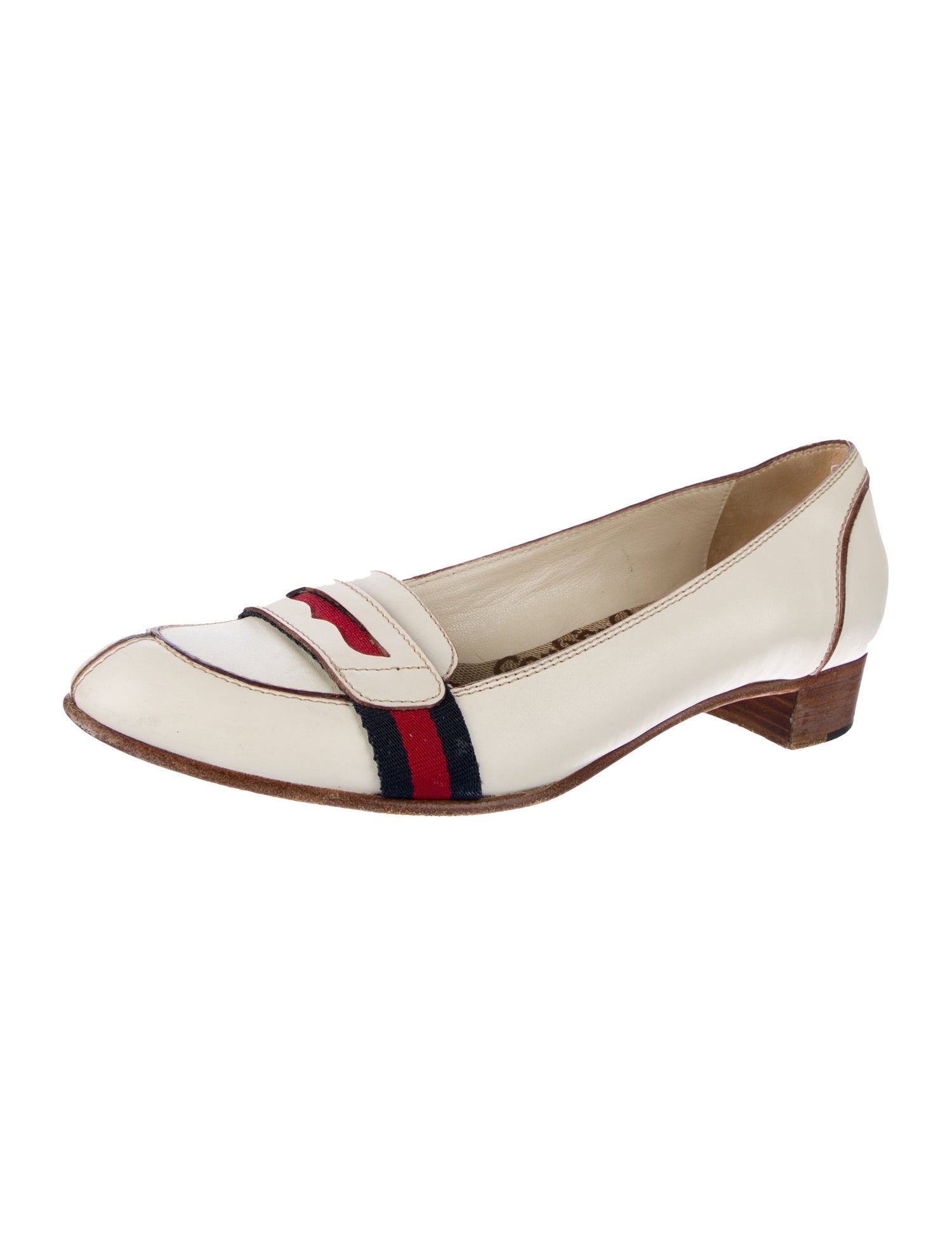 Gucci Sylvie Web Accent Leather Loafers