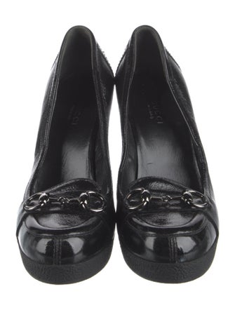 Gucci Horsebit Accent Patent Leather Pumps
