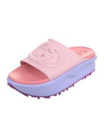 Gucci Interlocking G Logo Rubber Slides