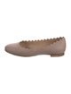 Chloé Leather Scalloped Accent Ballet Flats