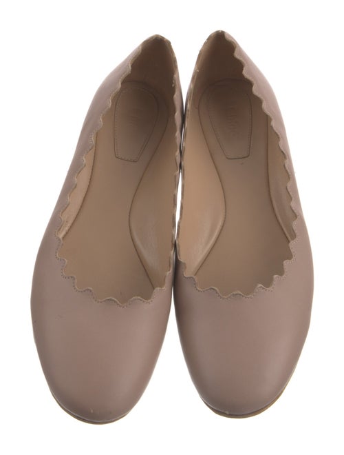 Chloé Leather Scalloped Accent Ballet Flats