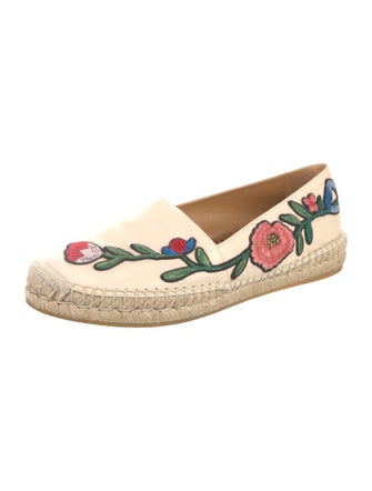 Gucci Leather Floral Print Espadrilles
