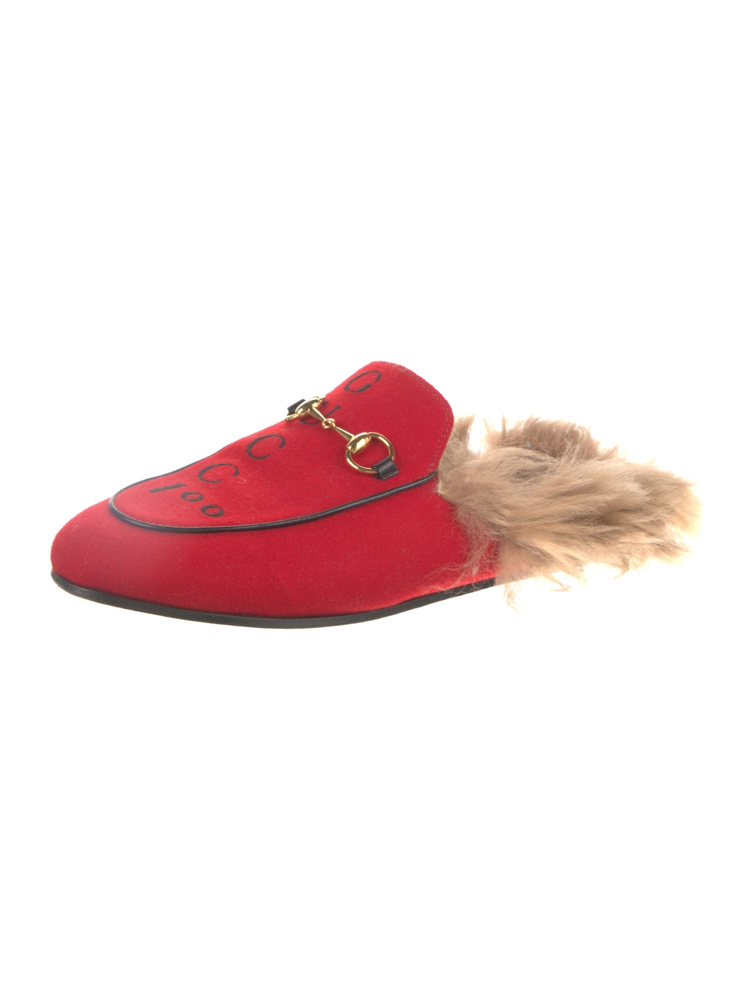 Gucci Horsebit Accent Fur Trim Mules