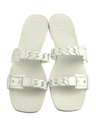 Gucci Rubber Chain-Link Accents Slides