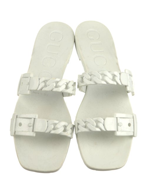 Gucci Rubber Chain-Link Accents Slides