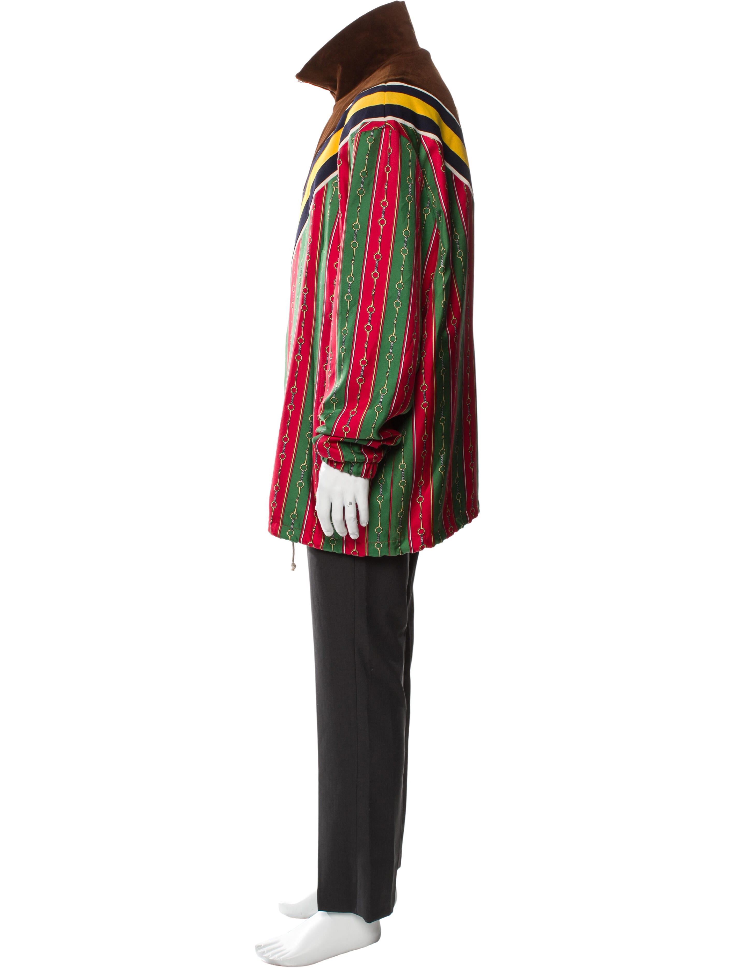 Gucci Web Accent Striped Poncho
