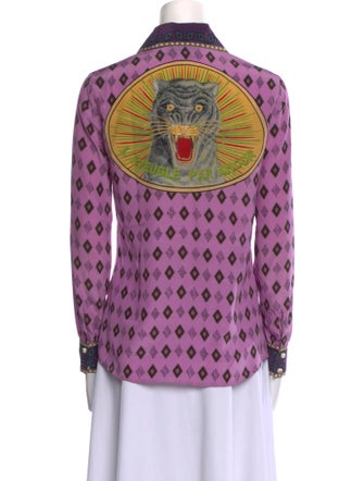 Gucci Silk Printed Button-Up Top