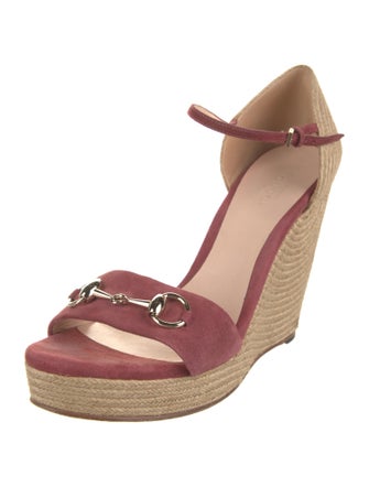 Gucci Horsebit Accent Suede Espadrilles