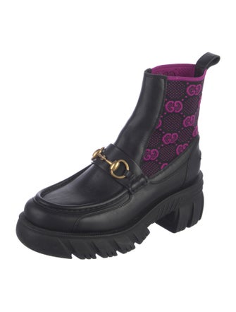 Gucci Horsebit Accent Leather Combat Boots