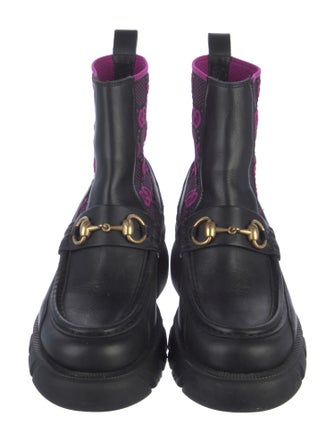 Gucci Horsebit Accent Leather Combat Boots