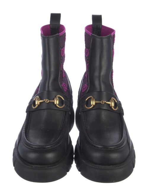 Gucci Horsebit Accent Leather Combat Boots