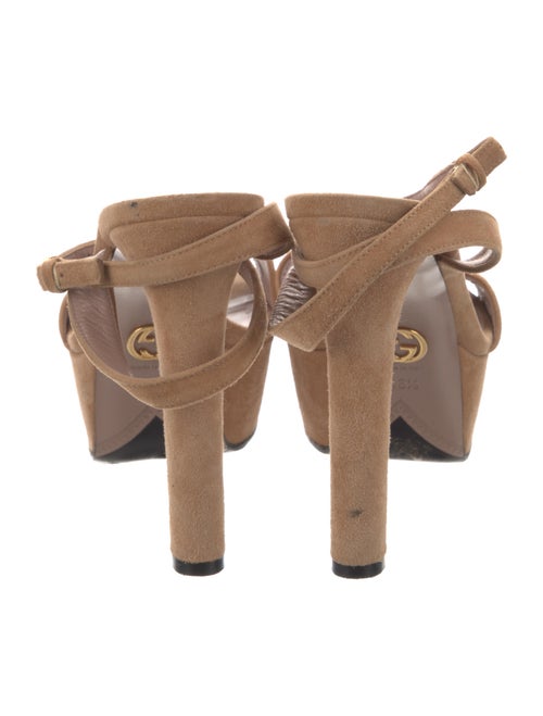 Gucci Interlocking G Logo Suede Slingback Pumps