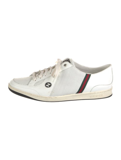 Gucci Web Accent Leather Sneakers