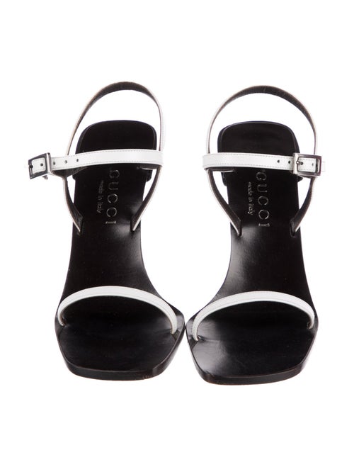 Gucci Interlocking G Logo Leather Slingback Sandals
