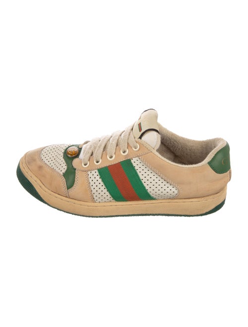Gucci Web Accent Leather Sneakers