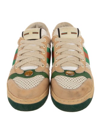 Gucci Web Accent Leather Sneakers