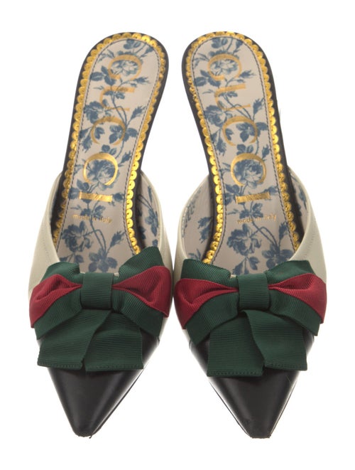 Gucci Web Accent Leather Mules