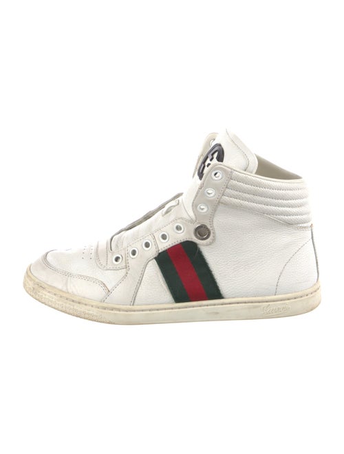 Gucci Web Accent Leather Sneakers