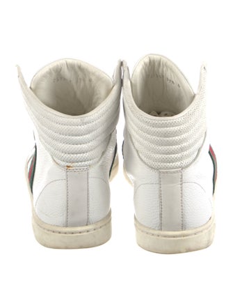 Gucci Web Accent Leather Sneakers