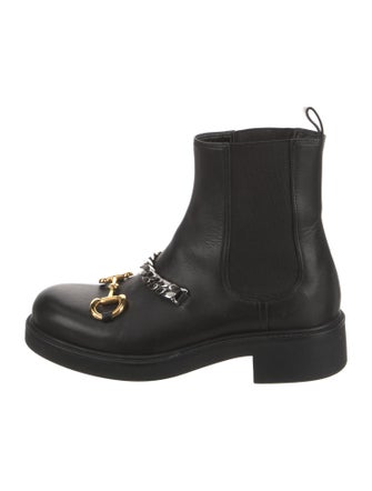 Gucci Horsebit Accent Leather Combat Boots