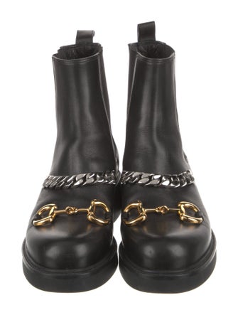 Gucci Horsebit Accent Leather Combat Boots