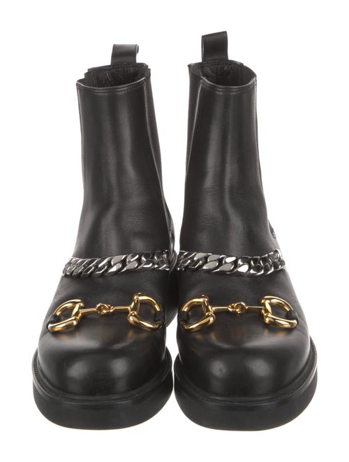 Gucci Horsebit Accent Leather Combat Boots