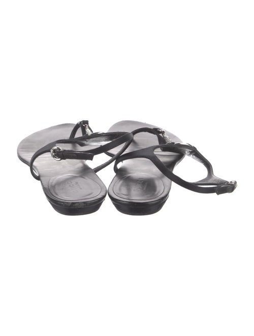Gucci Satin Crystal Embellishments T-Strap Sandals