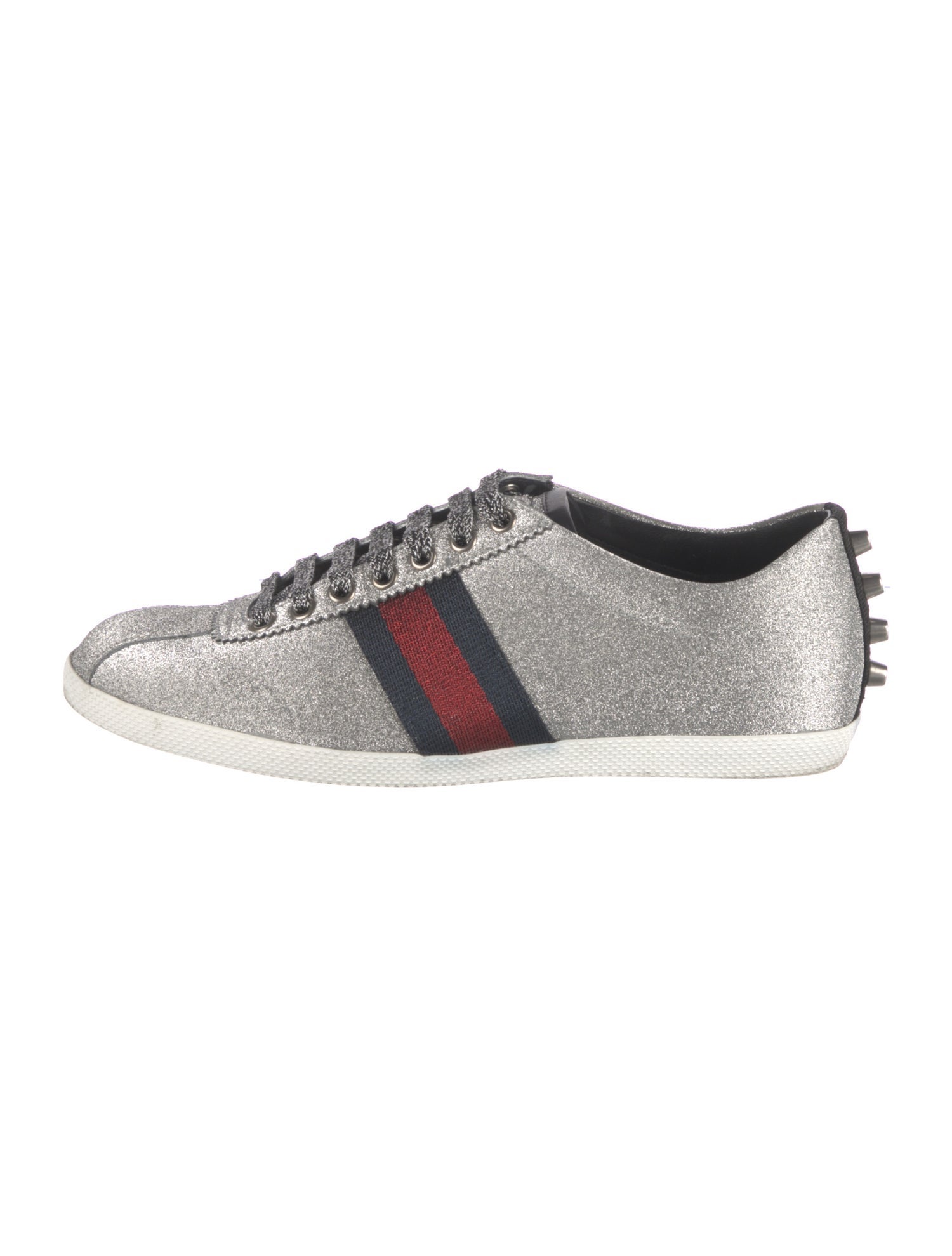 Gucci Sylvie Web Accent Glitter Sneakers