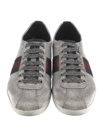 Gucci Sylvie Web Accent Glitter Sneakers