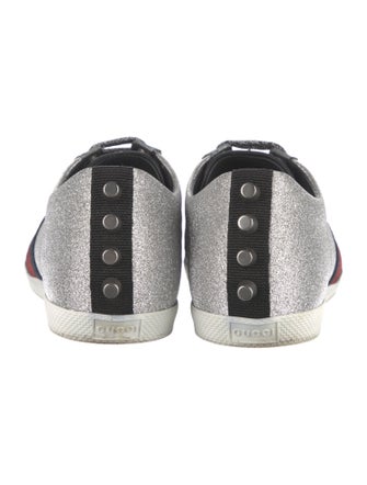 Gucci Sylvie Web Accent Glitter Sneakers