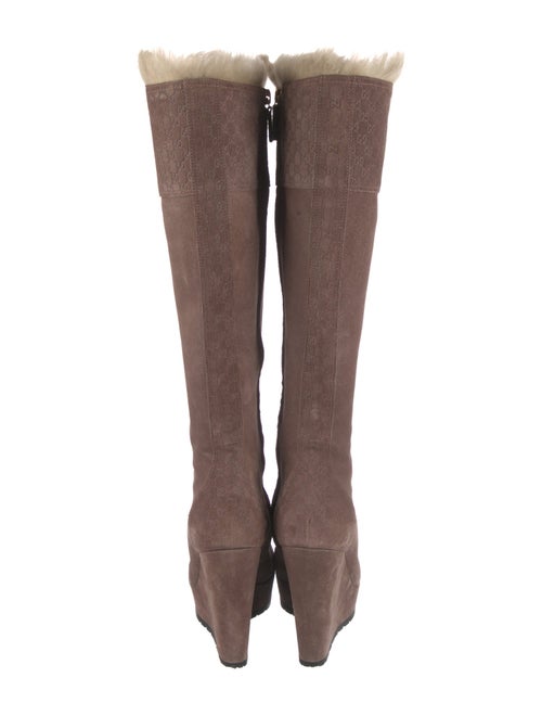 Gucci Suede Fur Trim Boots