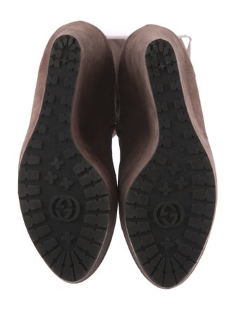 Gucci Suede Fur Trim Boots