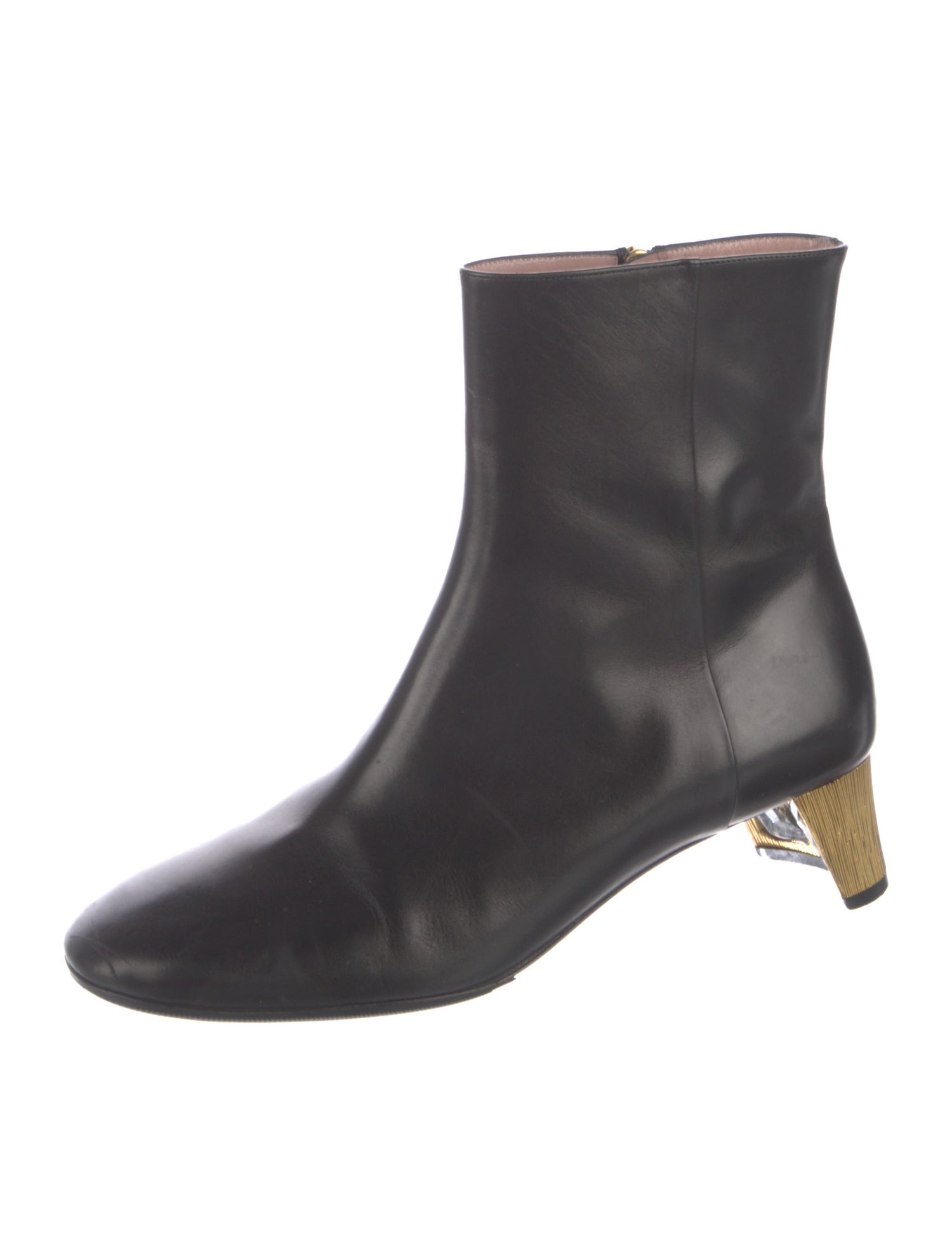 Gucci Leather Crystal Embellishments Boots