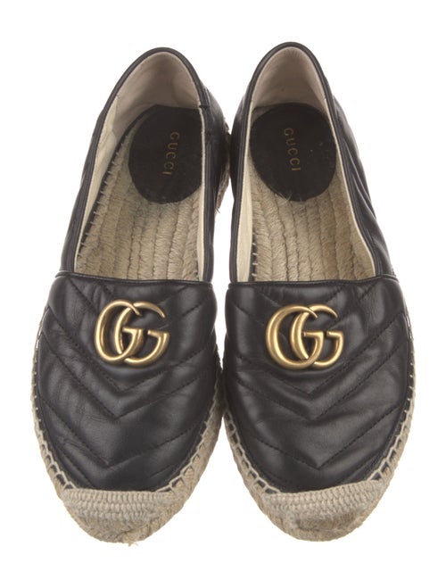 Gucci Double G Logo Leather Espadrilles