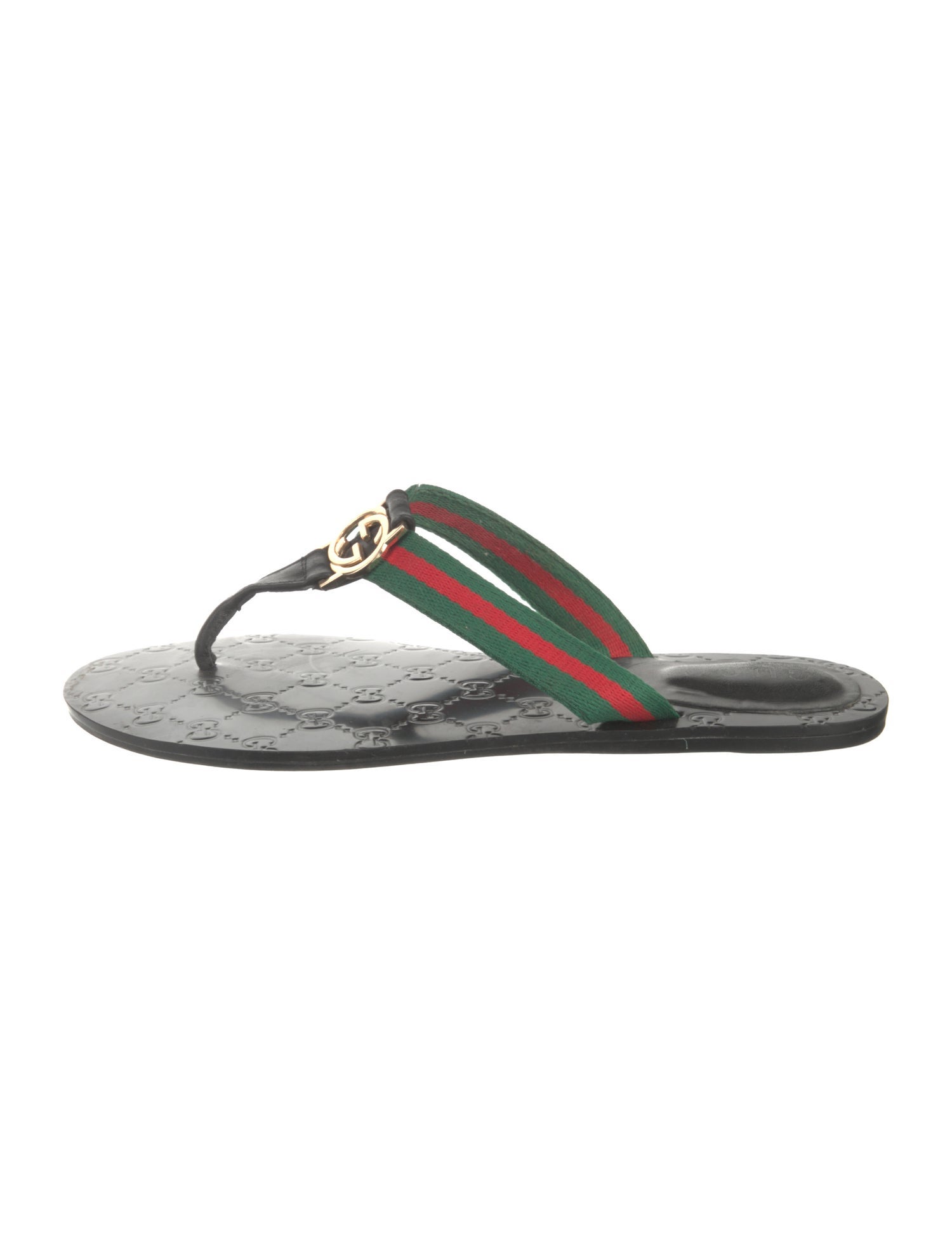 Gucci Web Accent Flip Flops