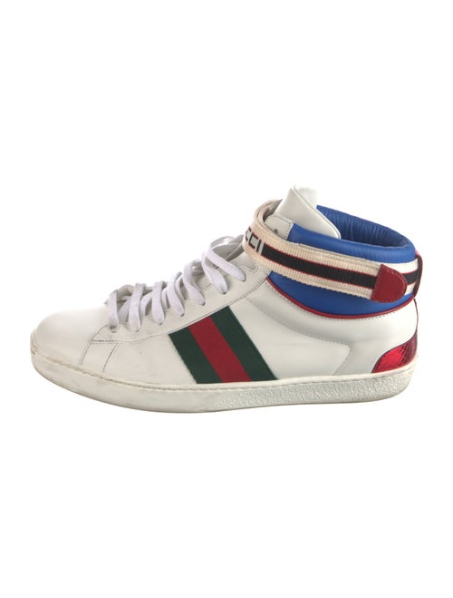 Gucci Web Accent Leather Sneakers