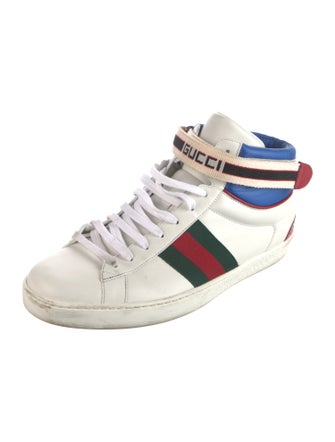 Gucci Web Accent Leather Sneakers