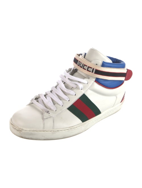 Gucci Web Accent Leather Sneakers