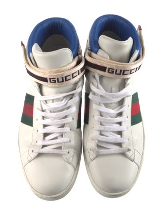 Gucci Web Accent Leather Sneakers
