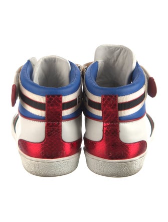Gucci Web Accent Leather Sneakers