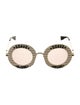 Gucci Bee Accent Round Sunglasses