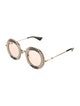 Gucci Bee Accent Round Sunglasses