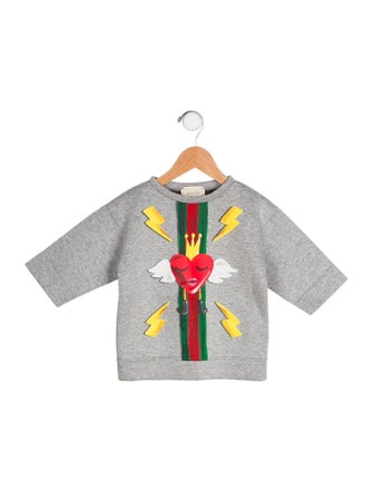 Gucci Web Heart Graphic Print Sweatshirt