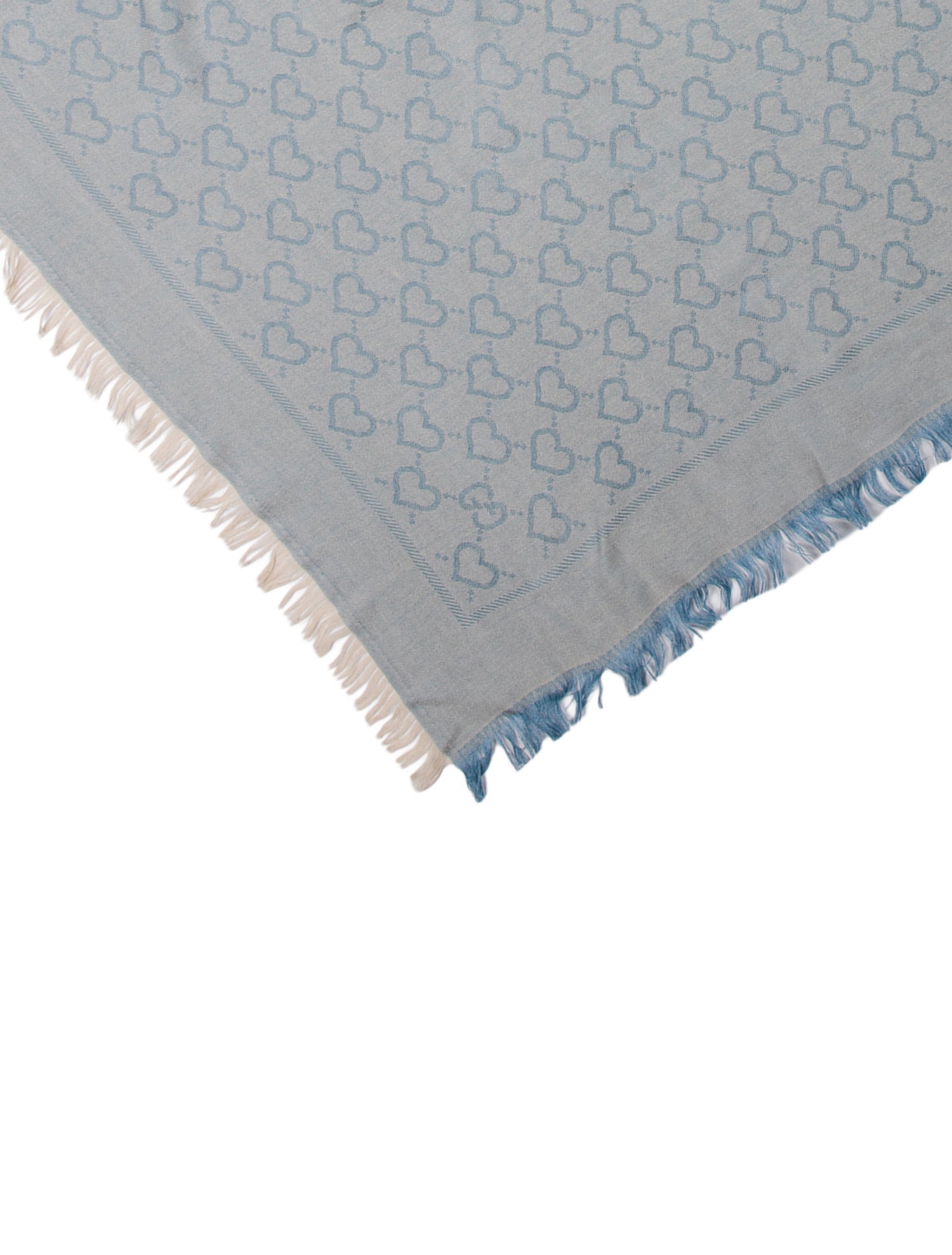 Gucci GG Hearts Fringe Scarf
