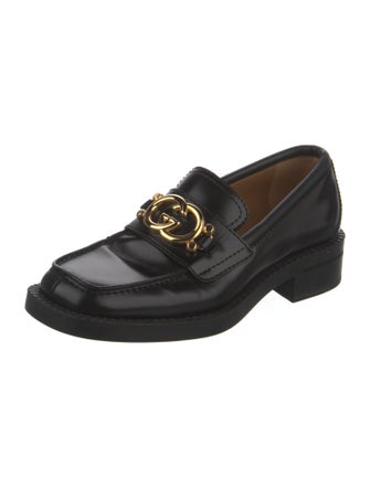Gucci Interlocking G Logo Leather Loafers
