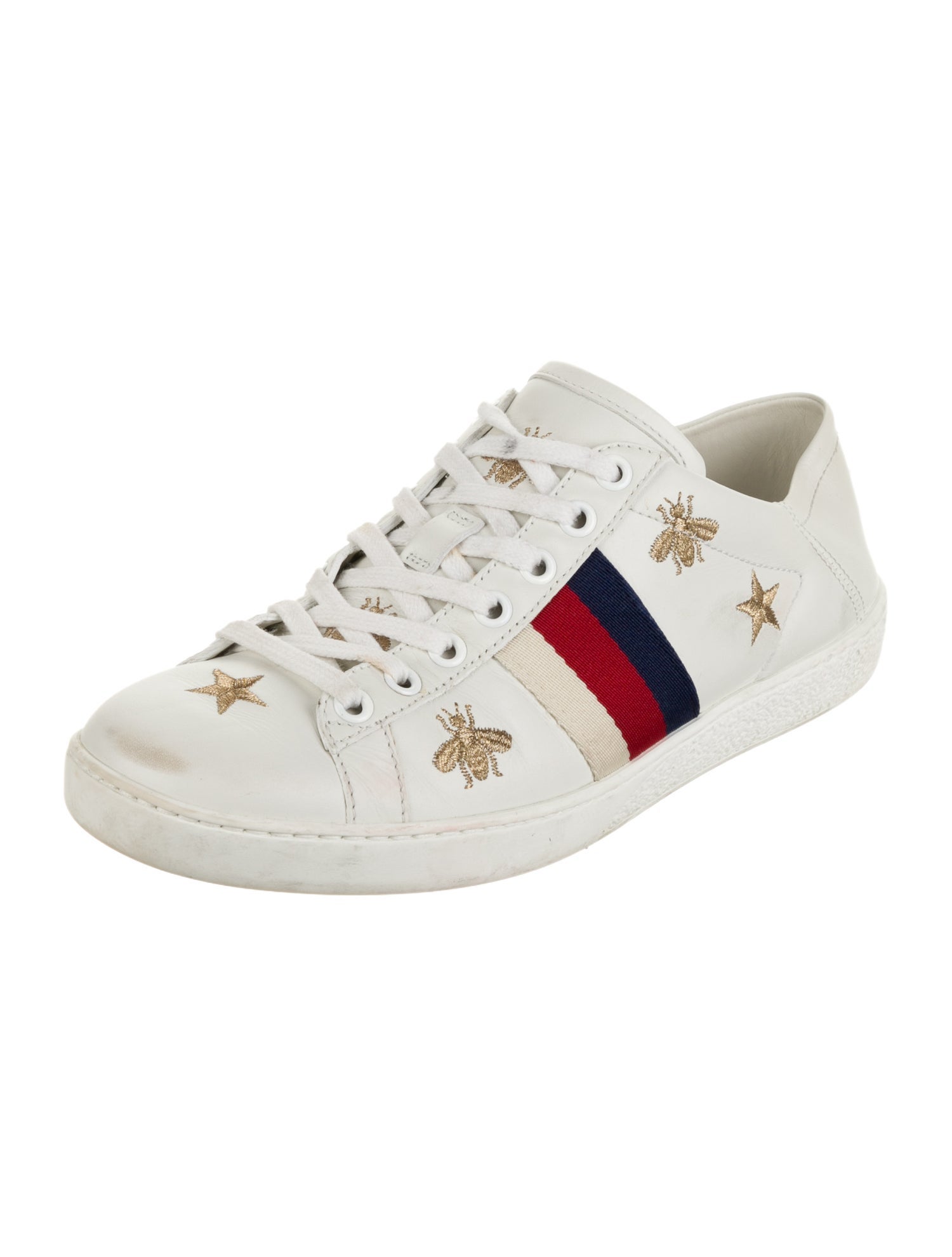 Gucci Sylvie Web Accent Leather Sneakers