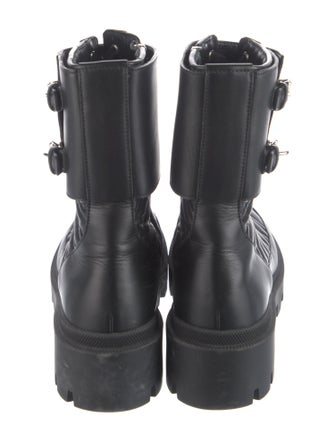 Gucci Quilted Pattern Leather Combat Boots